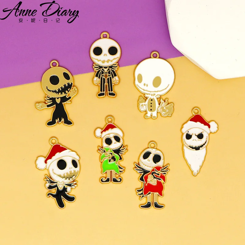 20 pcs/lot Fashion Hallowmas Skull Pendant Making Accessories Charms for Women, Earrings/Necklace Handmade DIY Jewelry Wholesale