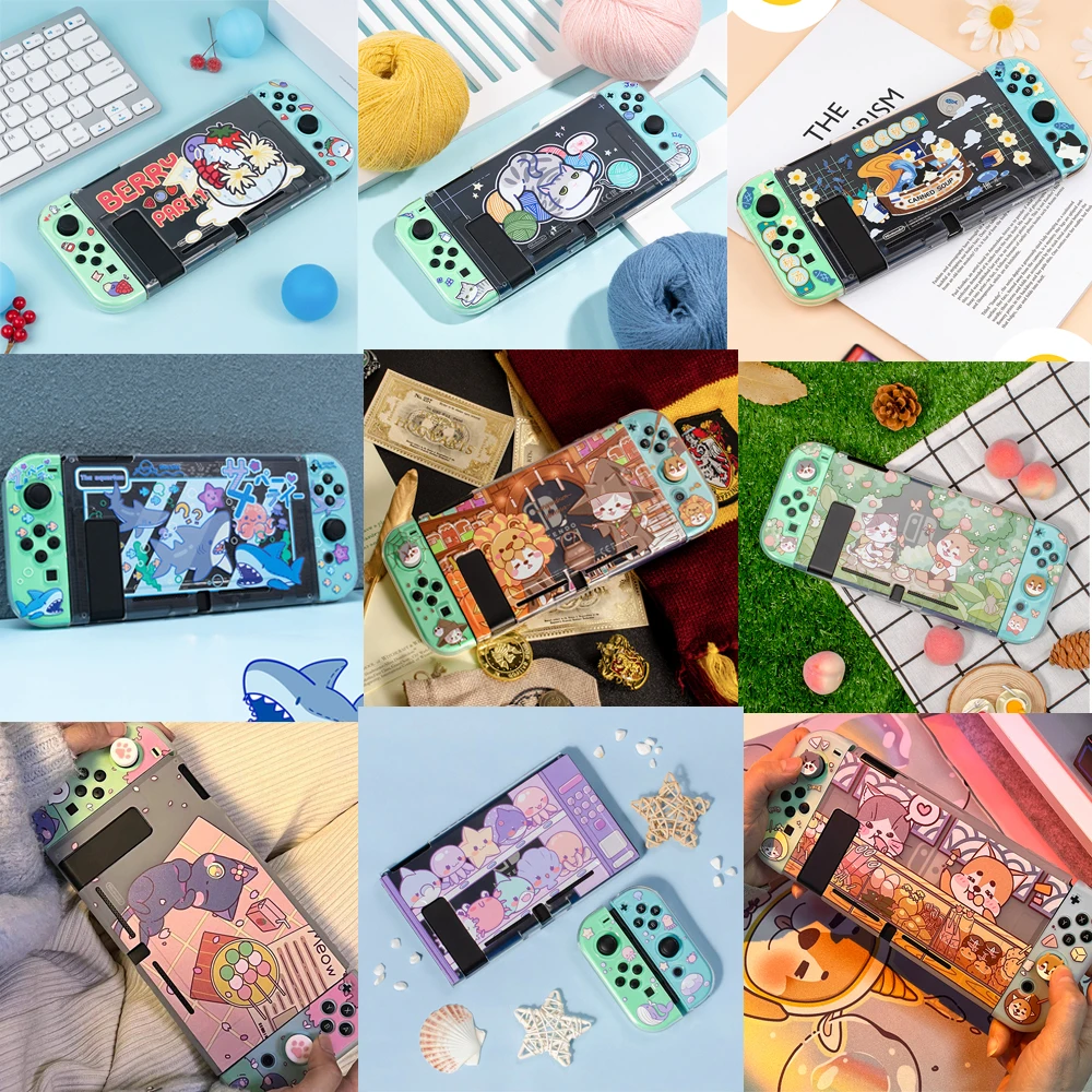 

Transparent Switch Case Cute Soft TPU Skin Protective Case for Nintendo Switch NS Console Joy-Con Controller Housing Shell Cover