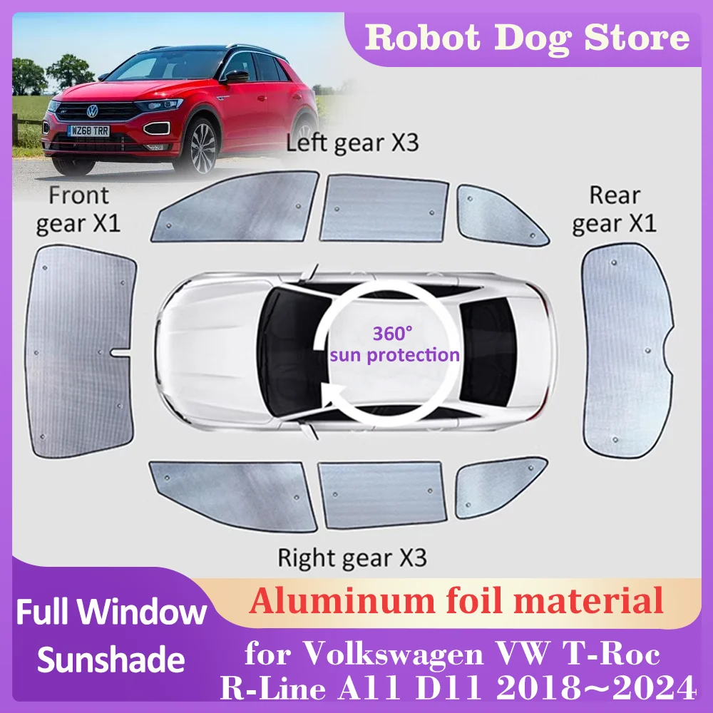 

Sunshades for Volkswagen VW T-Roc R-Line A11 D11 2018~2024 Roof Windows Sun Visor Windshield Curtain Sunroof Cover Accessories