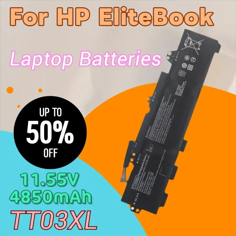 

New 11.55V 4850mAh TT03XL Battery for HP EliteBook 15U 850 G5 G6 Series Notebook HSTNN-UB7T HSN-113C-5 HTNN-DB8K Laptop Battery