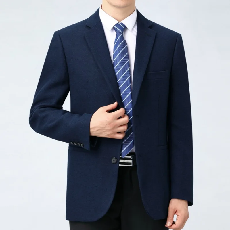 

Autumn Winter Thi Woolen Suit Jaet Casual Loose Iron-Free Mid-Year Dad Sle Single West Coat Simple Sle Daily Wear