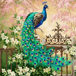 Animal Peacock Printed 11CT Cross Stitch Complete Kit DIY Embroidery DMC Threads Hobby Sewing Painting Knitting Package  Mulina