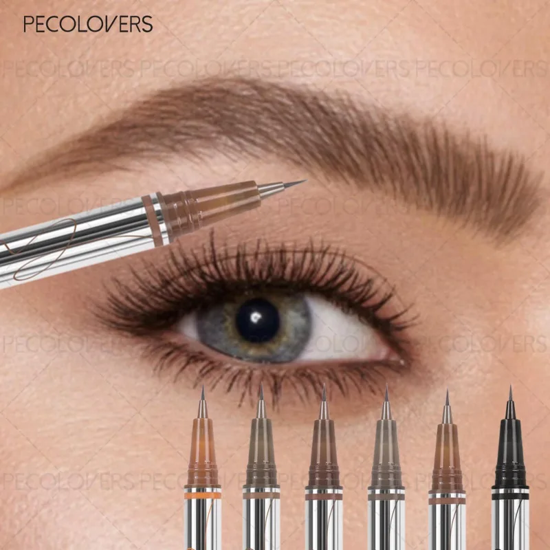 Lápiz de cejas con punta plateada multicolor, con raíces claras, relleno de cejas, resistente al agua, cosméticos para cejas