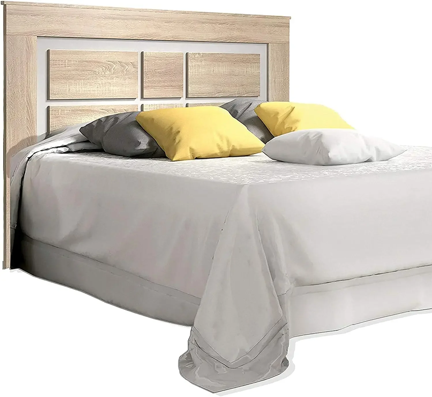 

Cabecero con Patas Modelo Lara, Color Cambrian Blanco, Cabezal Cama Matrimonio, Medidas: 120 cm (Alto) x 160 cm (Anch