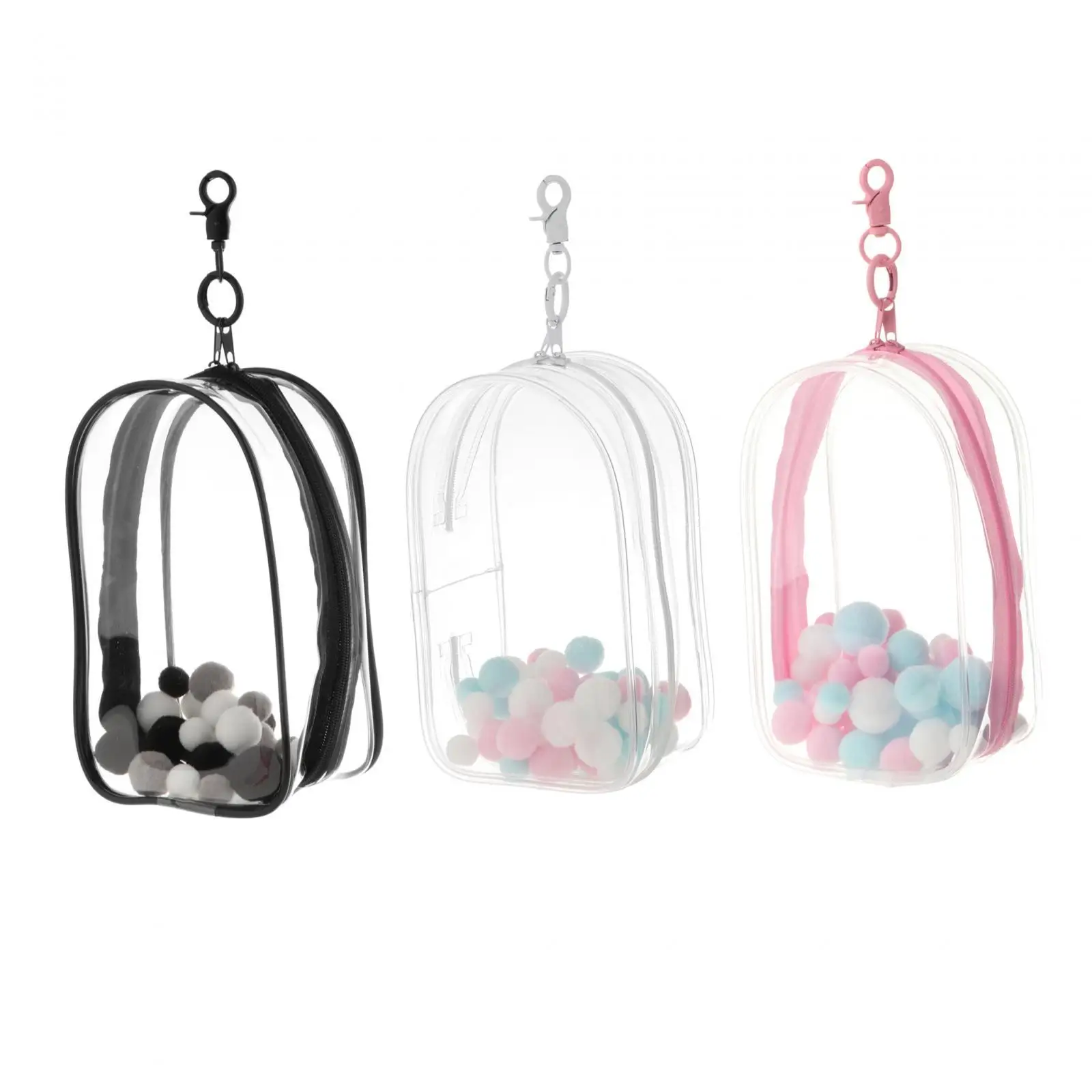 Clear Figure Display Bag with Keychain,Doll Storage Case,Portable for Miniacture Figures Dolls,Action Figures,Showing Off Boxes