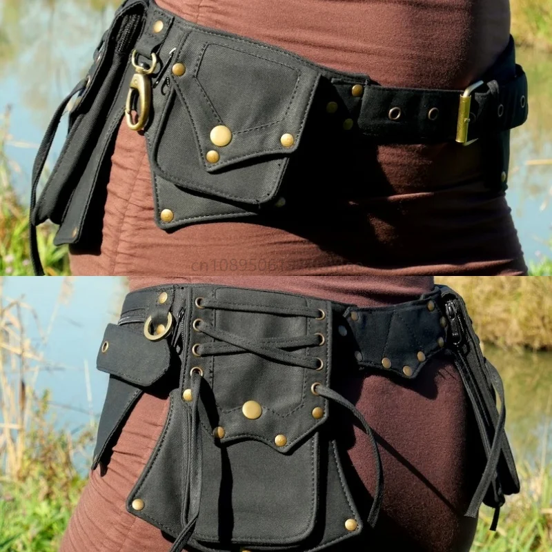 

Steampunk Utility Belt Vintage Hip Bag Pocket Women Fanny Pack Viking Knight Cosplay Festival Waist Wallet