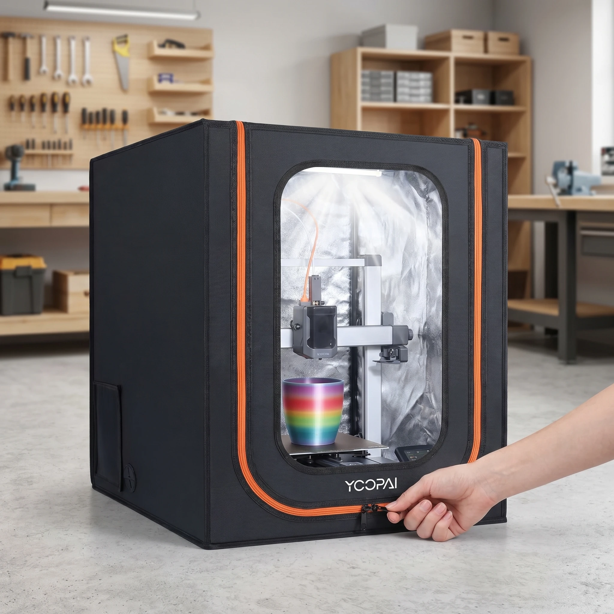 YOOPAI 3D Printer Enclosure For Anycubic Kobra 3/ Kobra 3 Combo /V2/V2 Combo Constant Temperature Fireproof Dustproof Waterproof