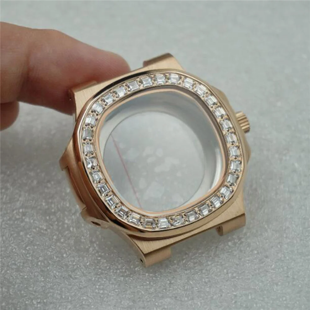 Kim Cương Mới Viền Ốp Lưng Sửa Đổi Lặn Dành Cho NH35/ NH36 Phong Trào Cơ Khí Tự Động Vỏ Đồng Hồ Trung Liên Kết Dây Đeo