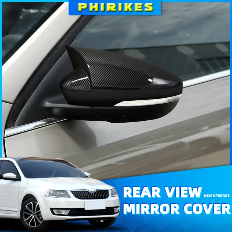 

Mirror Cover for Skoda Octavia 2013 2014 2015 2016 2017 2018 2019 Accessory Bright Black Case CAR Shield