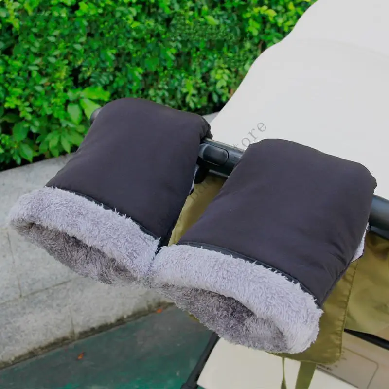 جديد 1 زوج الشتاء يندبروف مقاوم للماء الدافئة عربة طفل قفازات العالمي رشاقته الصوف بطانة يدفع باليدين عربات التي تجرها الدواب اليد إفشل