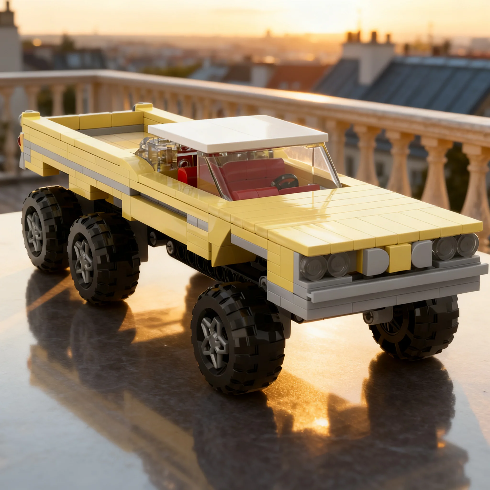 354pcs MOC Pontiac Catalina 6X6 The Madman City Champions Model Building Blocks Construction Toys Christmas Gift DIY Birthday