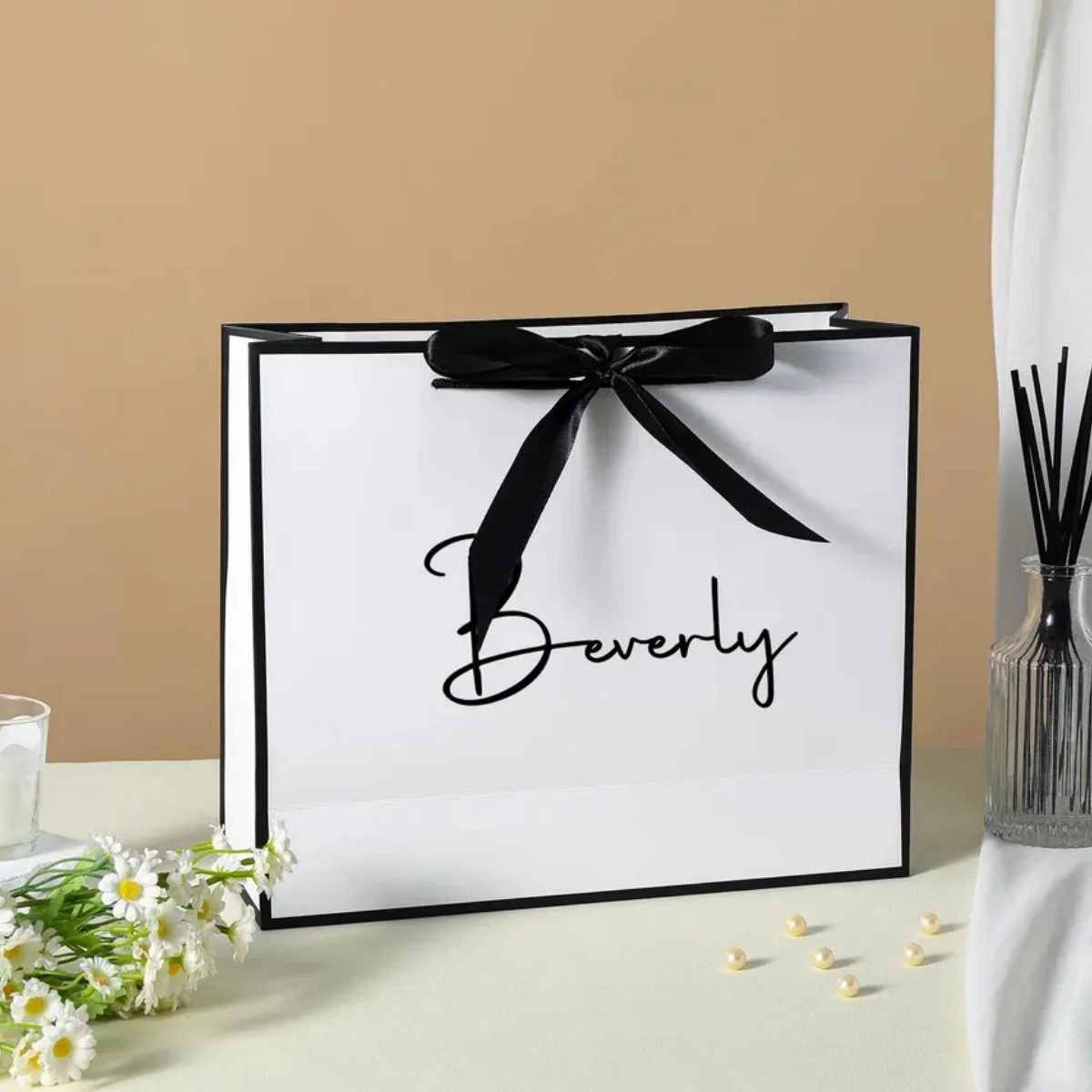 

Personalized Name Gift Bags, Birthday Gift Bags, Bachelorette Party Bag, Ribbon Tie Rope Gift Bags, Welcome Gift Bags, Elegant G