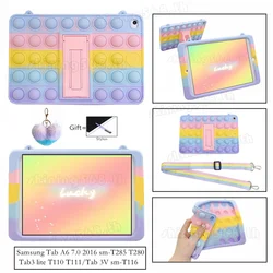 Funda de silicona para Samsung Galaxy Tab A, A6, 7,0, 2016, SM-T280, T285, 3 Lite, SM-T110, T111, Tab 3v, T116, con soporte, A prueba de golpes