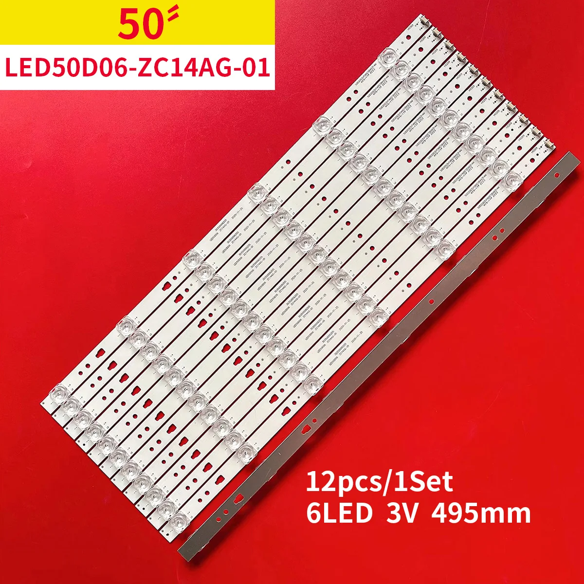 

LED backlight strip(12) for MTV-5031LTA2 LT-50EM76 LT-50C550 P50FN117J LED50D06-ZC14AG-01 LED50D6-ZC14-01 V500HJ1-PE8 PLDED5068A