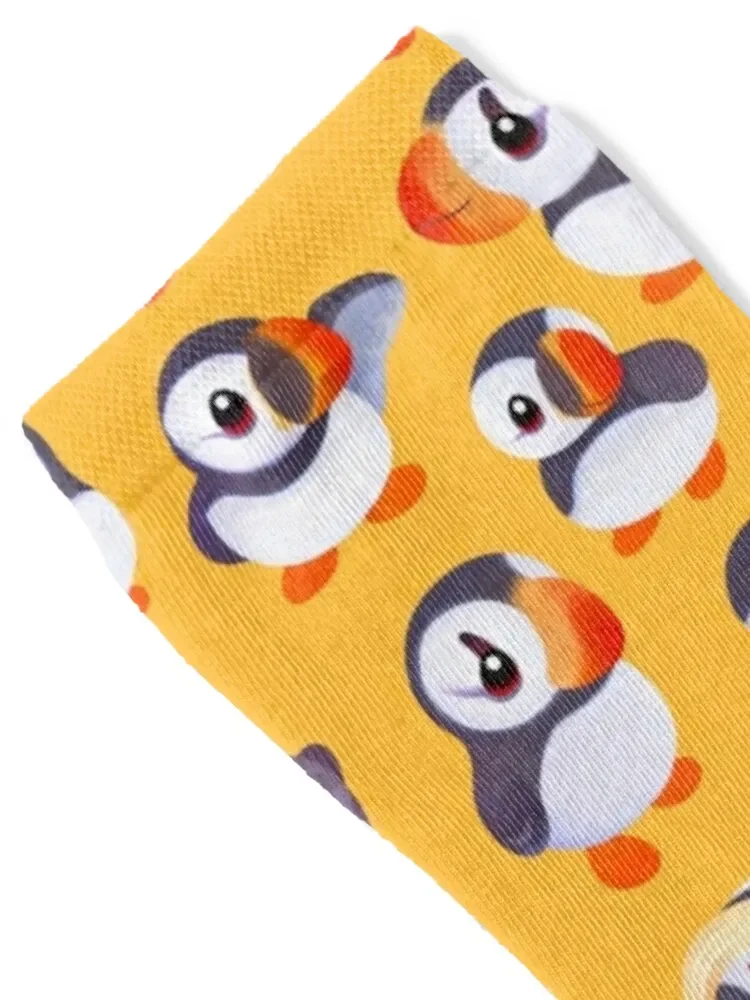Happy puffin - yellow Socks hockey FASHION Rugby sports and leisure Socks For Women Men's