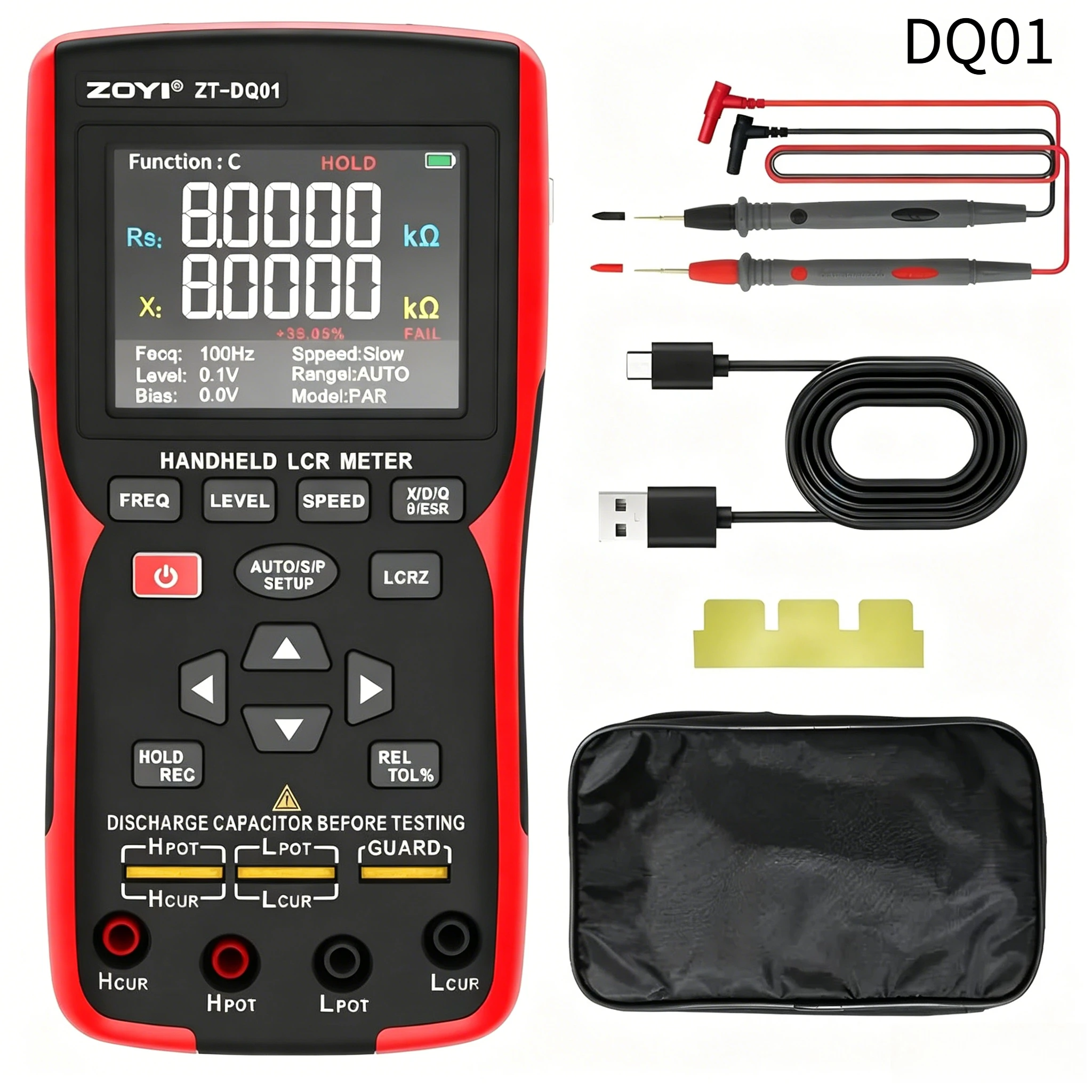 2-in-1 High Precision LCR Meter DQ01 DQ02 5 Digit Display Capacitance Inductance Resistance Tester New