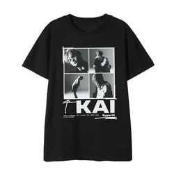 Kpop Y2K EXO KAI MARK Album Photo PRINTE T-shirt Summer Women Bat Sleeve Cotton T-shirt Harajuku 90S Oversize Streetwear