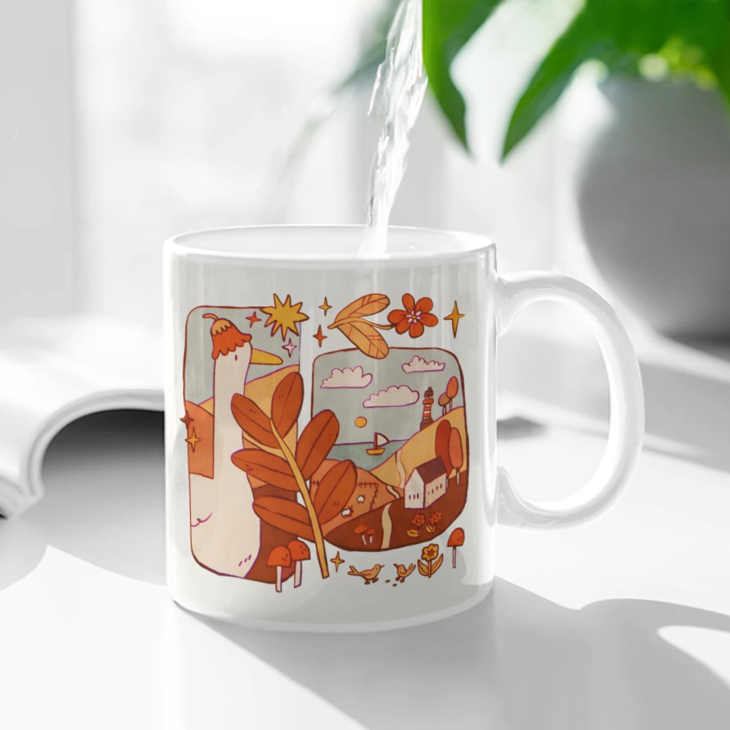 

Autumnal Goose Ceramic Cup Coffee Oatmeal Breakfast Cup Creative Personality Mug