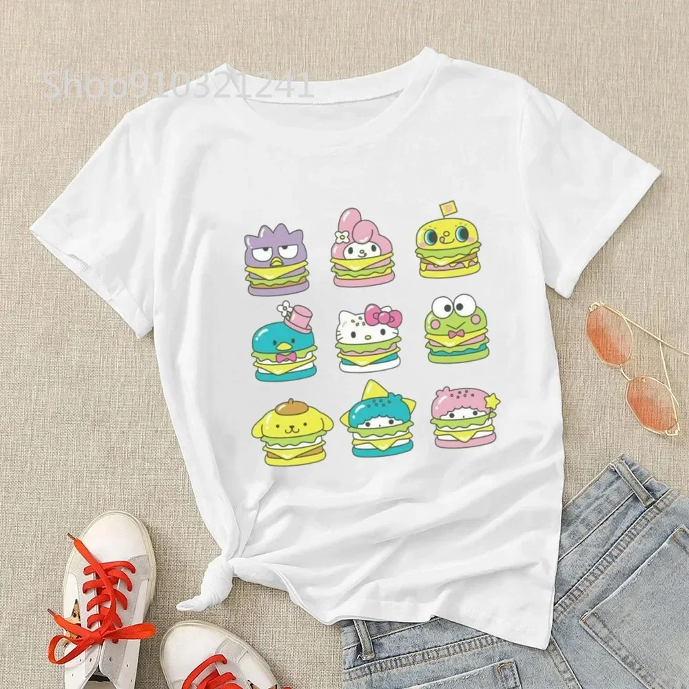 Nieuwe Japan Stijl Kuromi Pochacco Cinnamoroll Melodie Korte Mouw Kawaii Kleding Tshirt Meisje Zomer Losse Originele Zoete Y 2K Top