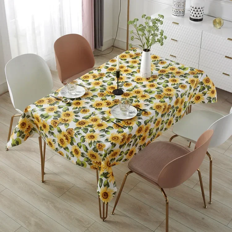 

1pc Lemon Pattern PVC Tablecloth Home Waterproof Oil-proof Washable Dust-proof Table Cover Tabletop Kitchen Dining Table Decor