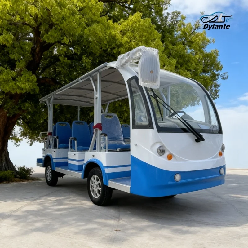 Lithium Electric Sightseeing Bus, 5000W, 7000W 8-Seat City Electric Bus Convertible Scenic Sightseeing Bus With Luggage Rack