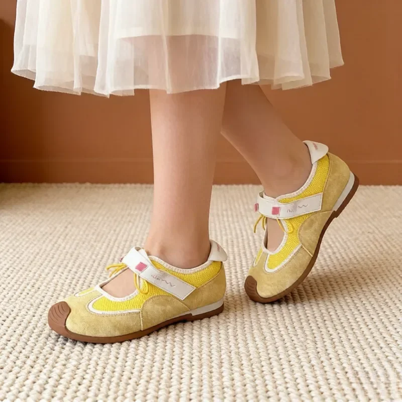 Hollow-Out Mesh Retro Loafers Breathable Lightweight Commuter Casual Shoes Minimalist Fashion Women's Mary Jane Ballet Flats