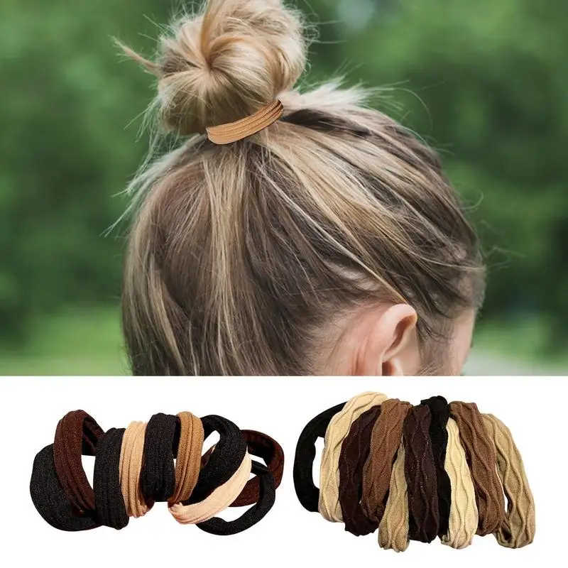 Elastic Hair Ties 10Pcs Mixed Colors Hair Bands Basic Hair Ties Elastic Headband Hair Scrunchies Accessories Ponytail Holder