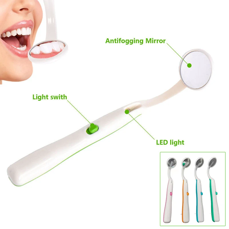 Dental Spiegel mit Led-Licht Überprüfen Instrument Überprüfung Spiegel Zahnarzt Oral Super Helle Anti-Fog Mund Spiegel Zahn Werkzeug