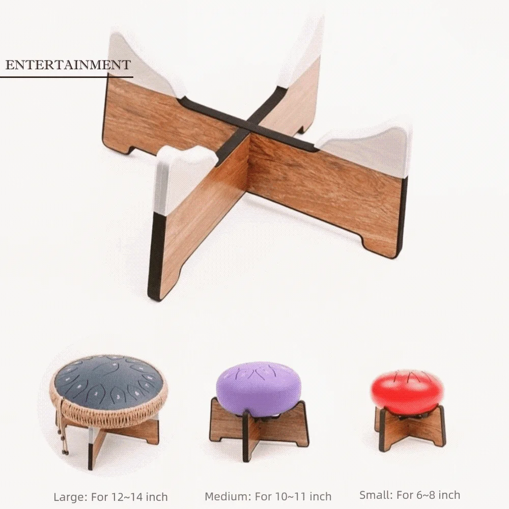 

Деревянная стойка для ручного барабана для барабана 6-12 дюймов, съемный стальной кронштейн для барабана с язычком, практичный с силиконовым слоем