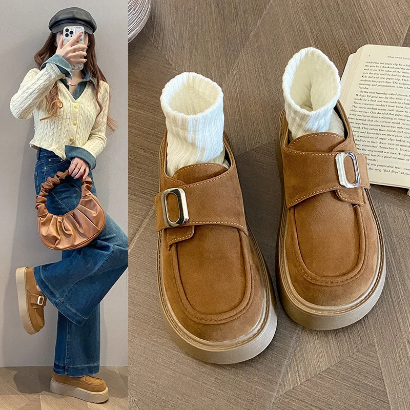 

New Women Leather PU Waterproof Fashion Round Toe Sneakers Daily Casual Shallow Mouth Slip-on Walking Female Vulcanized Shoes