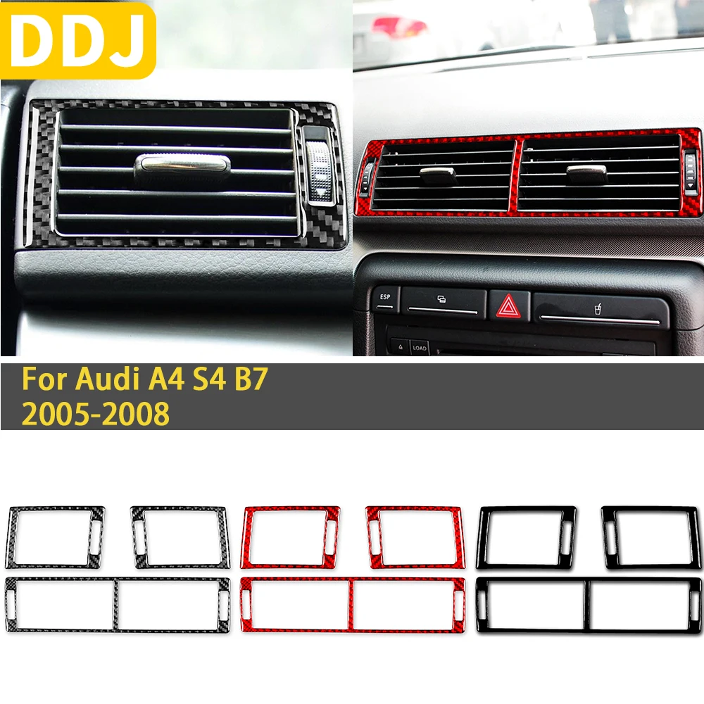 

For Audi A4 S4 B7 2005 2006 2007 2008 Accessories Carbon Fiber Car Interior Center Console Air Vent Trim Sticker Decoration