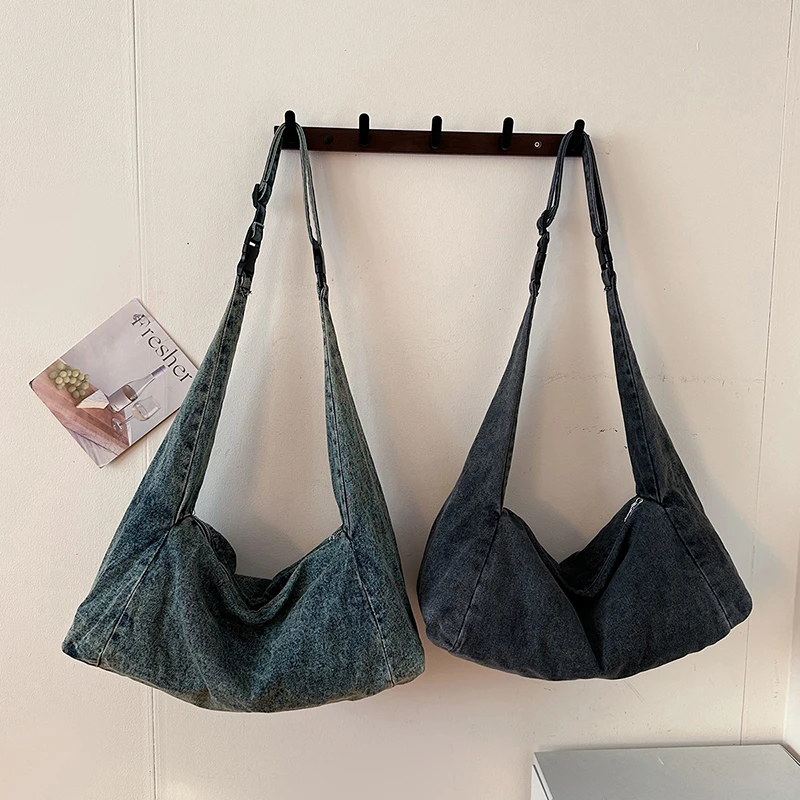 الدنيم بلون سستة الخياطة عادية حمل 2025 شتاء جديد تنوعا حقائب التنقل اليومي عادية بسيطة حقائب كتف باردة #5