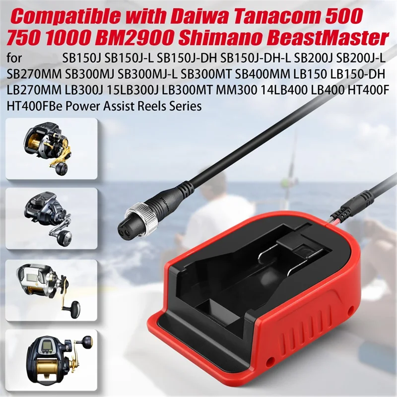 Adaptador de batería A44Z para batería de 18V M18 para carrete de pesca eléctrico Daiwa BM2300/para Shimano 14,4 V Beastmaster 9000