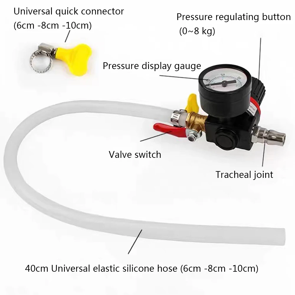 Car Coolant Water Tank Leakage Detector Universal Pressure Tester Gauge Tool Durable Car Cooling System Tester Radiator