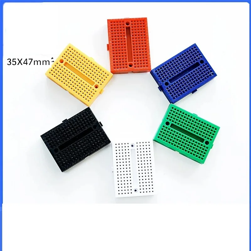 10pcs/lot Mini SYB-170 Breadboard with Lock 35x47mm 170 Holes Red White Yellow Green Blue Black and Transparent Color Available