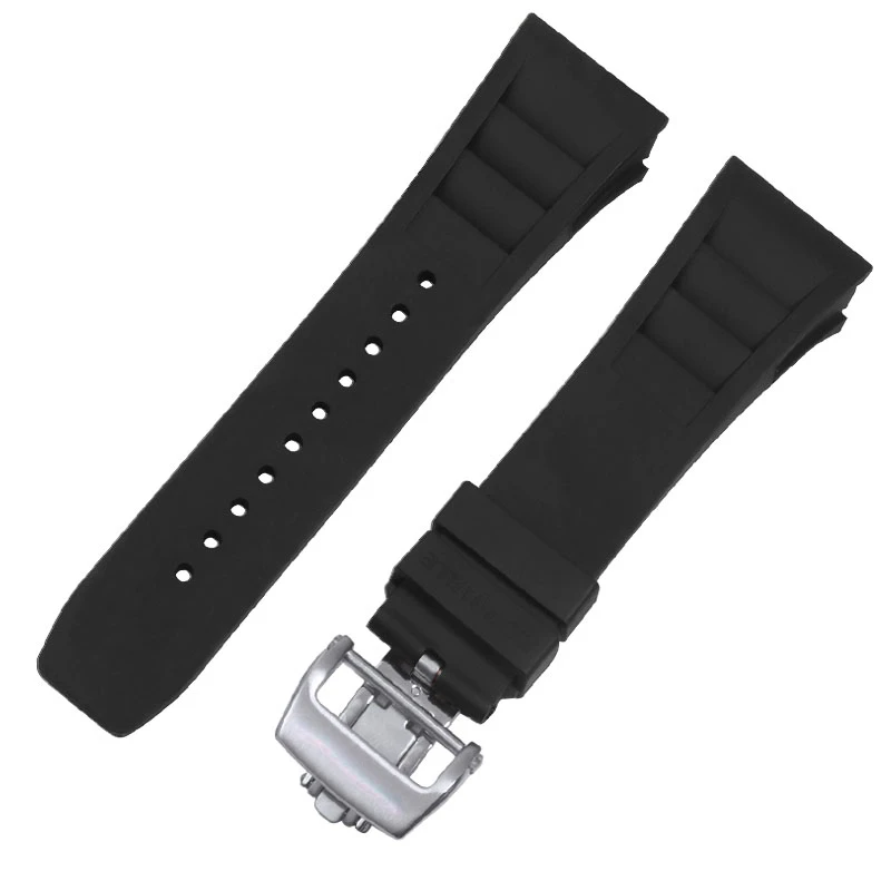 Silicone Watch Strap for Richard Mille Waterproof Sweatproof Comfortable To Wear Rubber Watch Band Accessories 25mm Wristband