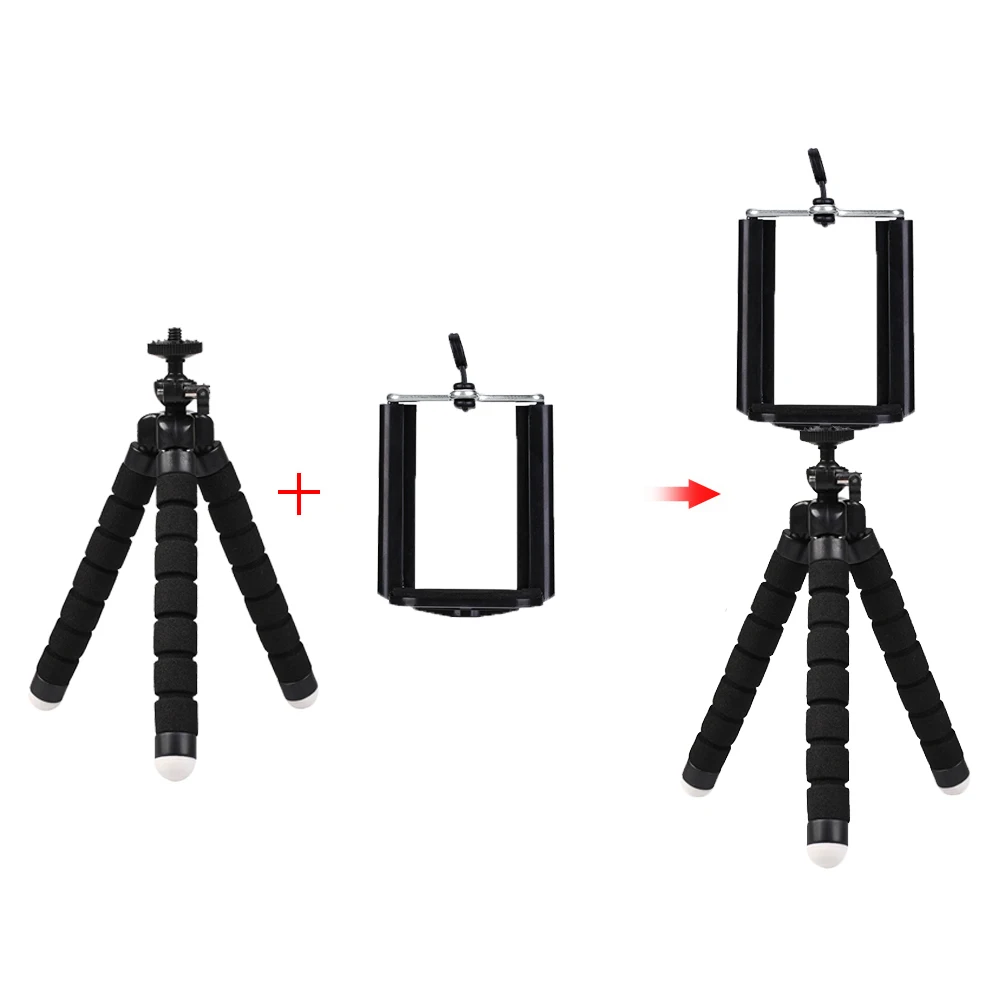 Tripod For Phone Flexible Sponge Octopus Mini Tripod For IPhone Mini Camera Tripod Phone Holder Clip Stand For Phone