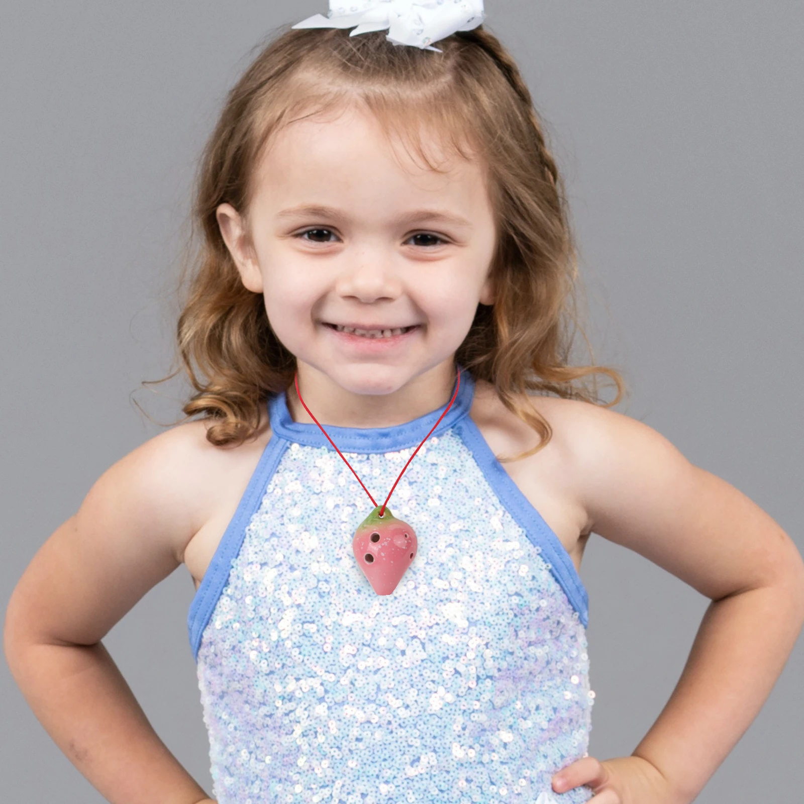 

Portable 6 Hole Strawberry Ocarina Beginner Friendly Durable Ceramic Music Instrument for Early Music Education