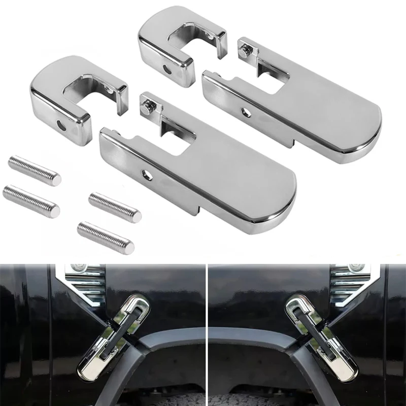 Billet Aluminum Chrome Hood Latches Smooth for Hummer H2 2003-2009 Hood Latch Lock Trim Cover Hinge Exterior Accessories