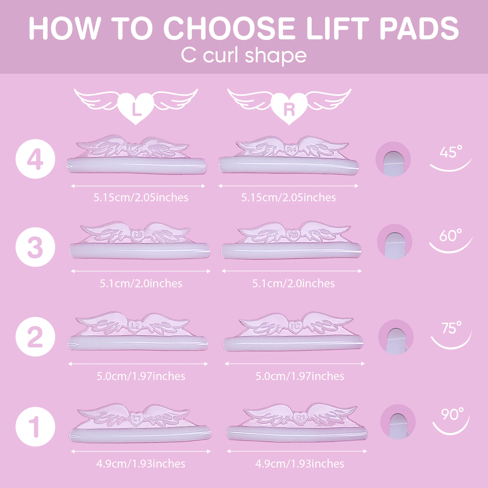 ロマンサ 4ペア Cカール フリーグルー シリコンまつげパーマパッド 粘着性まつげロッドシールド リフティング 3Dまつげアクセサリー メイクアップツール