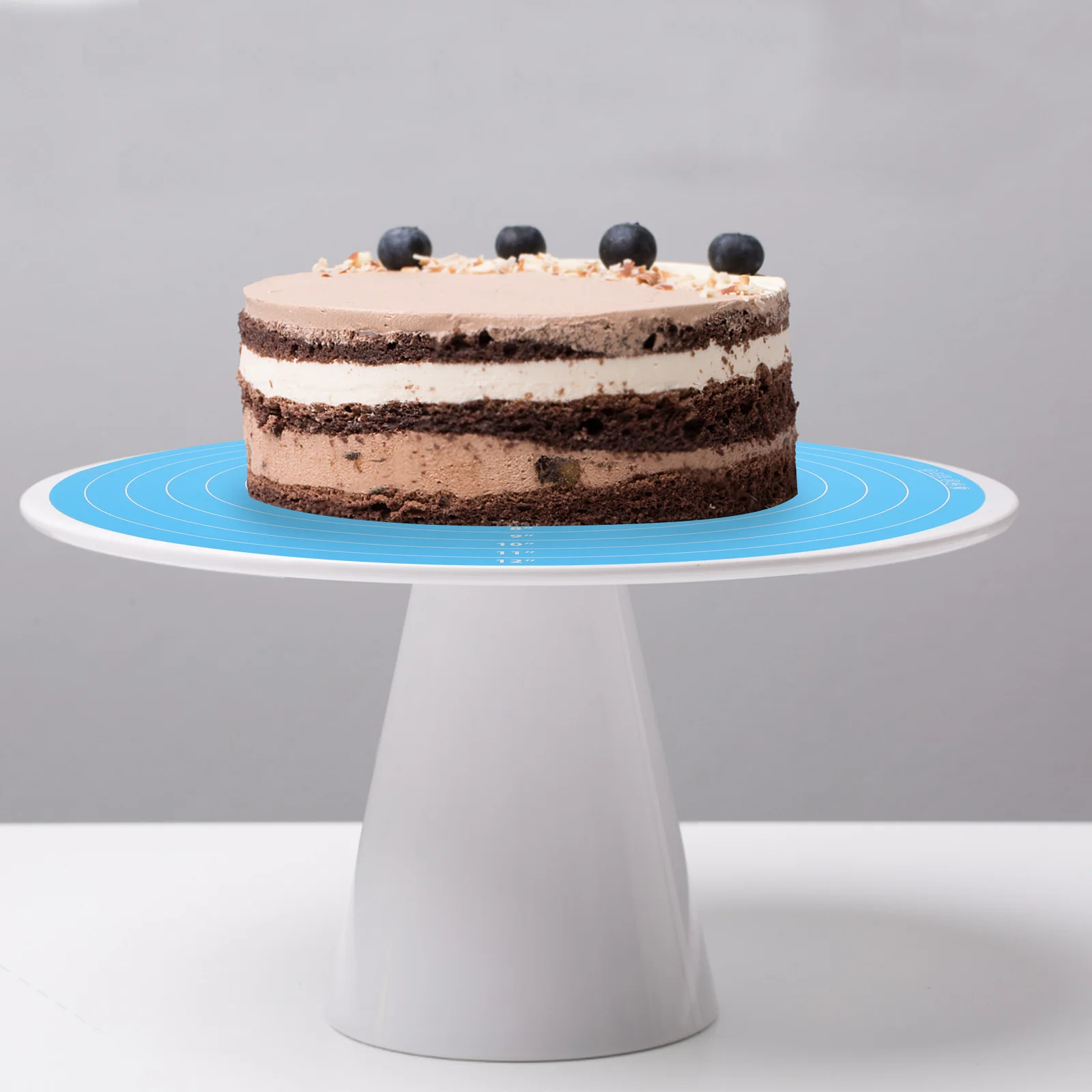 

Non-Slip Silicone Baking Mat for Cake Turntable Stand with Measurements Pastry Rolling Dough Decorating Mat Baking Pastry Pad