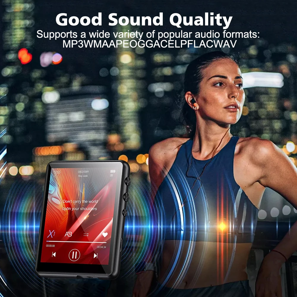 2.4 Inch Full Screen Touch MP4 Player BT5.4 Lossless Music Stereo Speaker HD HiFi Mini MP3 Walkman with Speaker recorder E-book