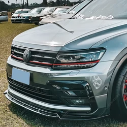 For VolksWagen Tiguan MK2 R-Line 2017-2020 Pre-Facelift Gloss Black Front Bumper Lip Spoiler Splitter Diffuser Bodykits Tuning