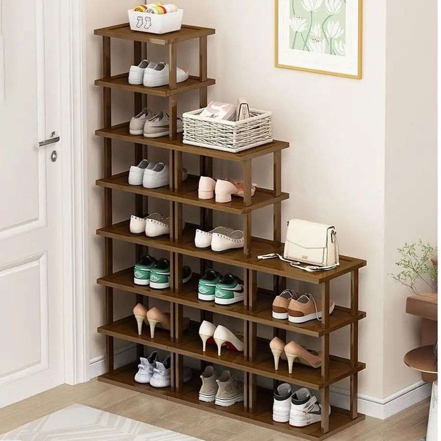 

Shoe RackTall Narrow Shoe Rack Organizer for Small Spaces,17Tier Bamboo Shoen Shelf for Entryway,Closet,Corner,Doorway,Skinny Sh