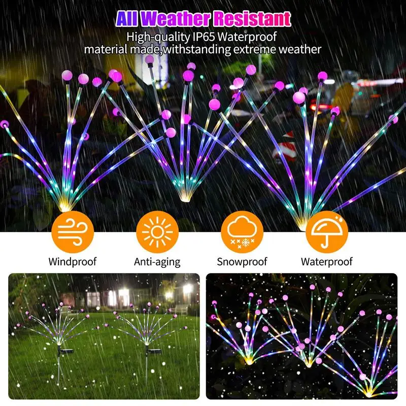 

4 Packs Solar LED Light Outdoor Waterproof Garden Landscape Lights Wind Swing Firefly Decor Courtyard Atmosphere Lawn Lamp