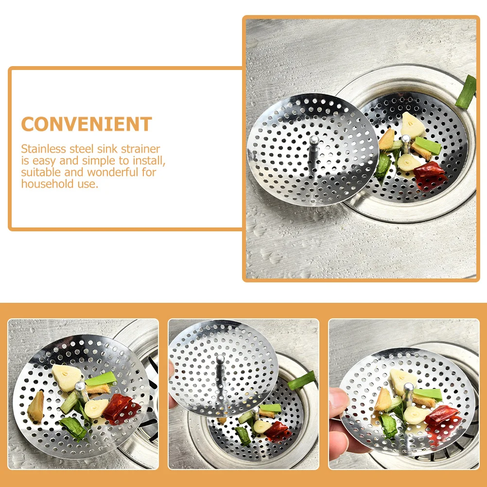 

6pcs Kitchen Sink Filter Stainless Steel Strainer Net For Drain Protection Against Clogs In Kitchen Bathroom Washroom Sink