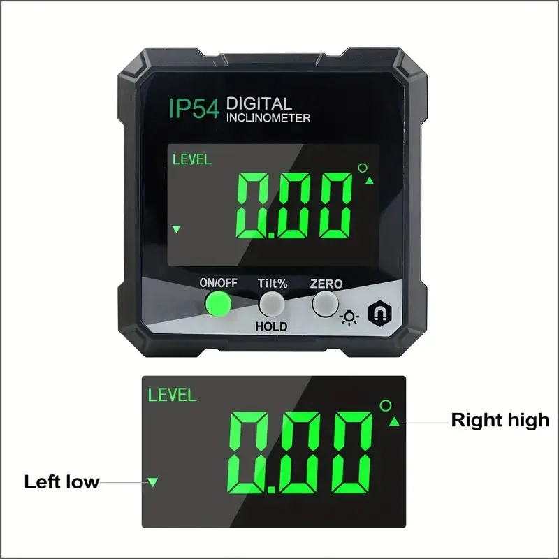 Digital Inclinometer Angle Protractor Digital Angle Ruler Single-side Magnetics Multifunctional Protractor Portable Inclinometer