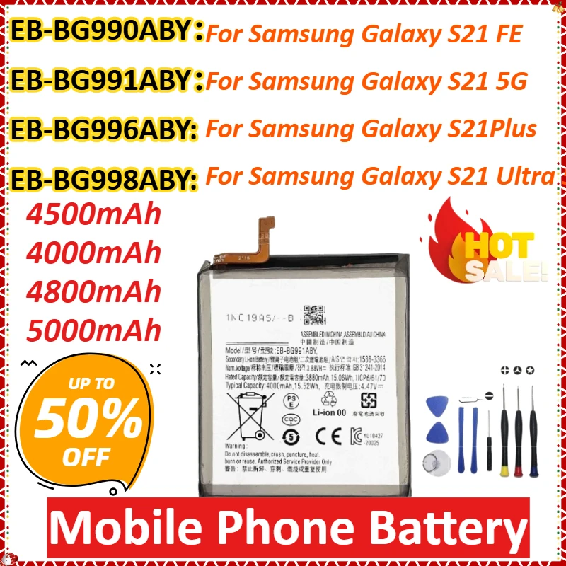 

EB-BG990ABY EB-BG991ABY EB-BG996ABY EB-BG998ABY for Samsung Galaxy S21 FE/S21 5G/S21Plus/S21 Ultra 5G Mobile Phone Battery+tools