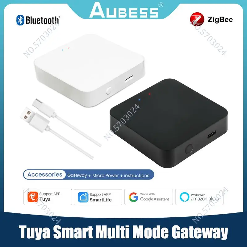 

WIFI ZigBee Bluetooth Multi Mode Gateway Hub Wireless Samrt Home Bridge Tuya Smart App / Voice Control Via Alexa Google Home