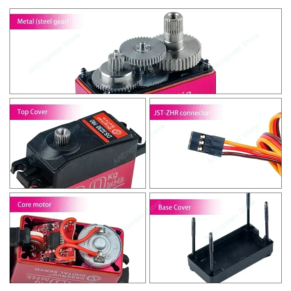 Industrielles 30 kg DS3230 PRO Digitalservo IP66 wasserdicht 6 V Metallgetriebe 180/270 °   für 1/8 1/10 RC Car Crawler Roboterarm